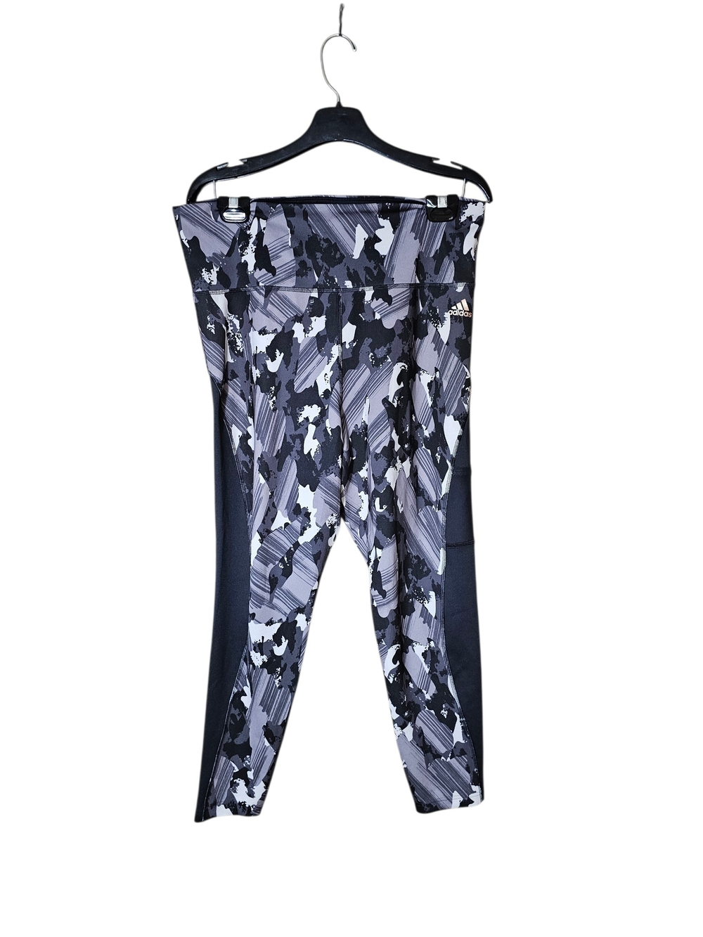 adidas Black & Gray Abstract Print Performance Leggings